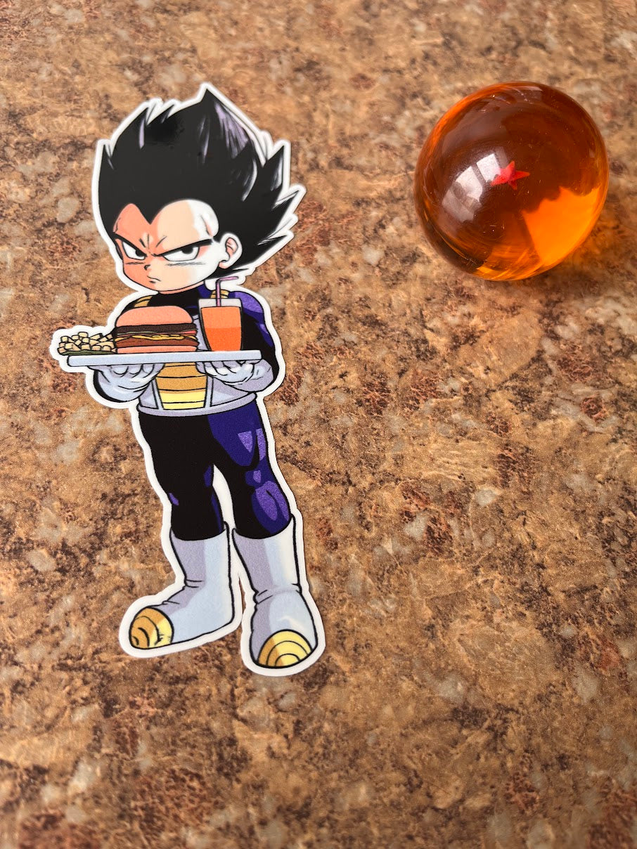 Vegeta (Mini) with Pristine Meal - Dragon Ball Daima Waterproof Decal